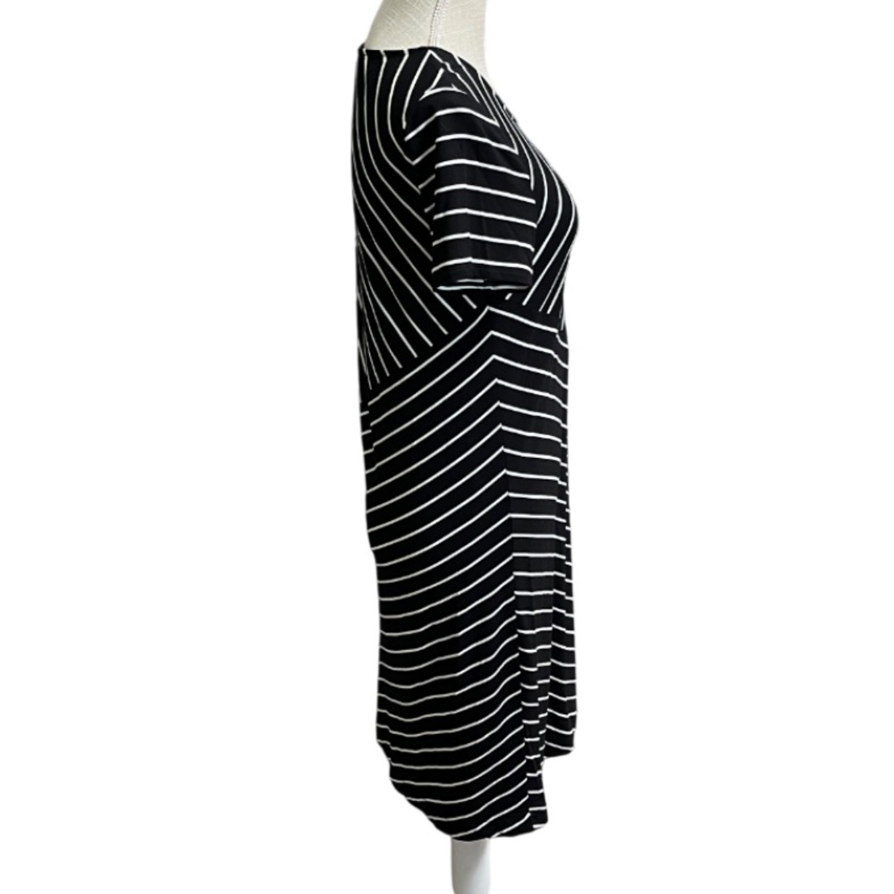 Chico’s Spliced Stripe A-Line Dress - Black/White - Size 0 - US 4-6 - Picture 3 of 9